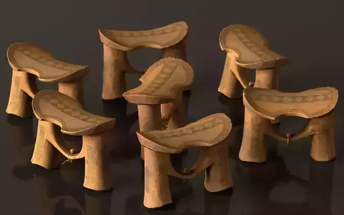 Headrest Africa Wood Furniture Prop 42