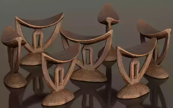 Headrest Africa Wood Furniture Prop 41