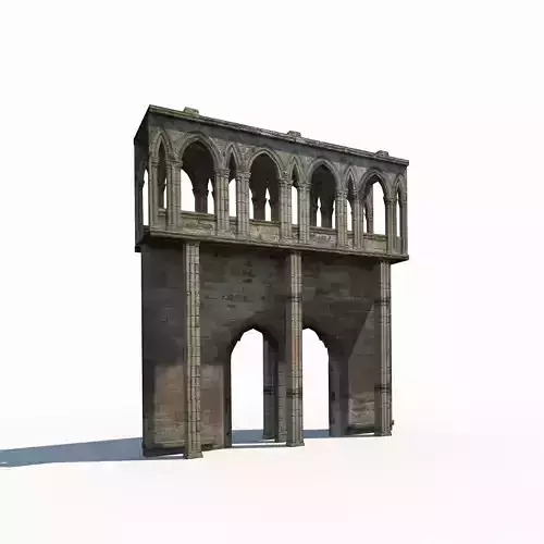 Castle Ruin 2 Low poly 3d Model Low-poly 3D model