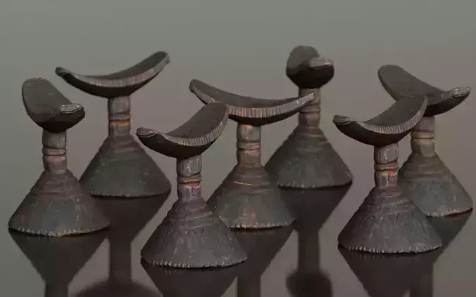 Headrest Africa Wood Furniture Prop 39