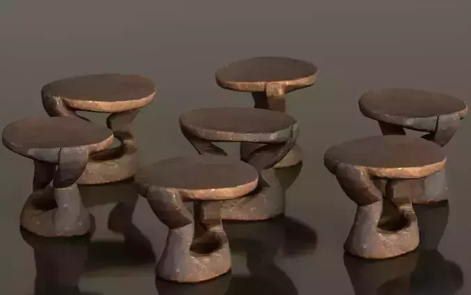 Headrest Africa Wood Furniture Prop 38