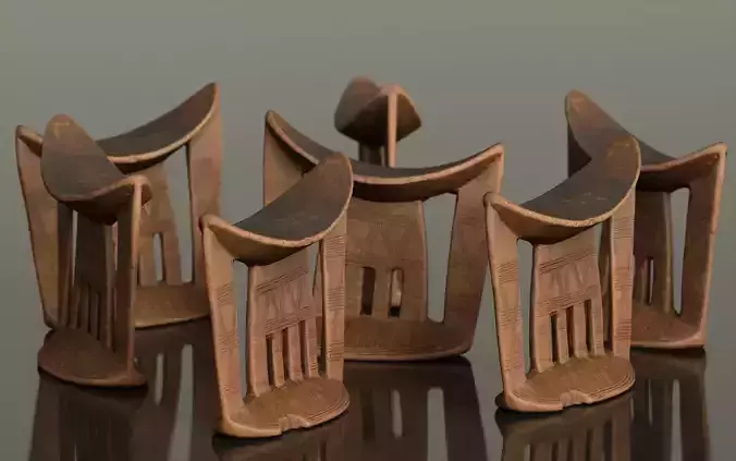 Headrest Africa Wood Furniture Prop 37