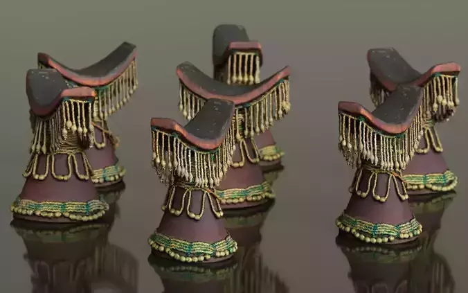 Headrest Africa Wood Furniture Prop 36