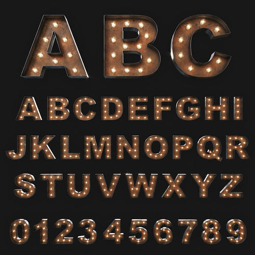 Vintage Marquee Letters 3D model