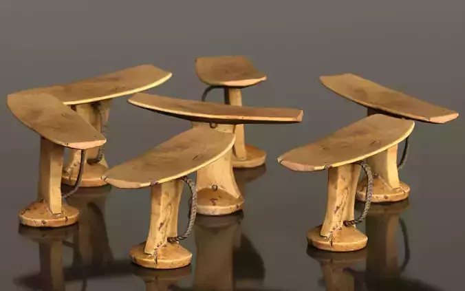 Headrest Africa Wood Furniture Prop 30