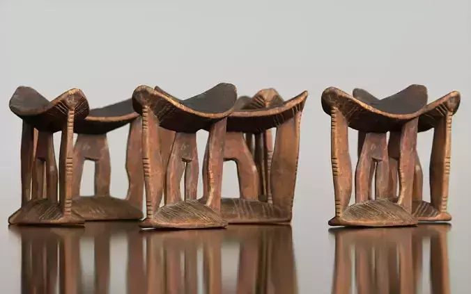 Headrest Africa Wood Furniture Prop 3