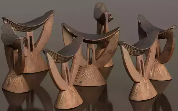 Headrest Africa Wood Furniture Prop 29