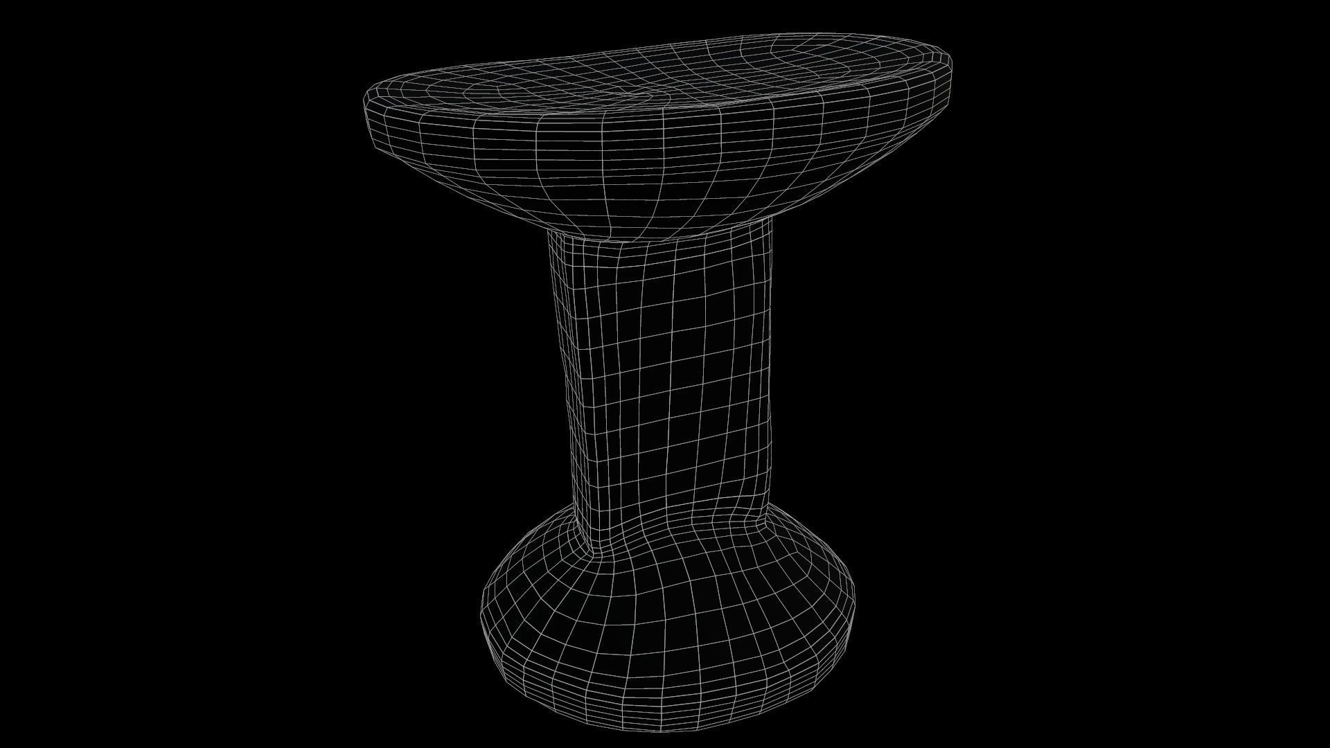 Headrest Africa Wood Furniture Prop 22 Low-poly 3D model_6