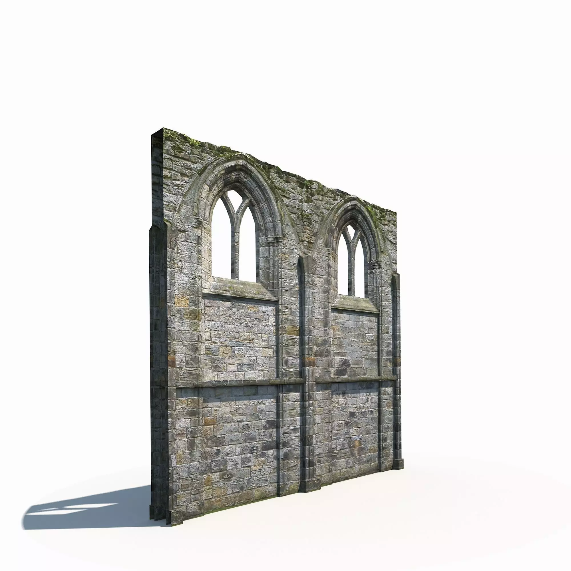 Castle Ruin -Wall Low Poly 3d Model Low-poly 3D model_0