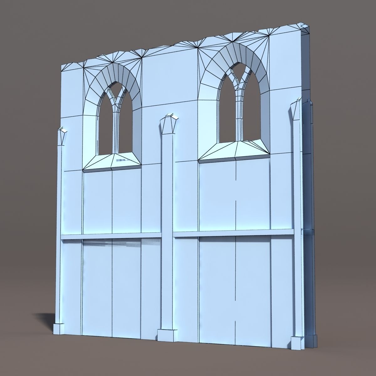 Castle Ruin -Wall Low Poly 3d Model Low-poly 3D model_10