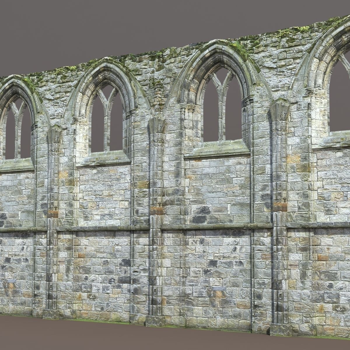 Castle Ruin -Wall Low Poly 3d Model Low-poly 3D model_3