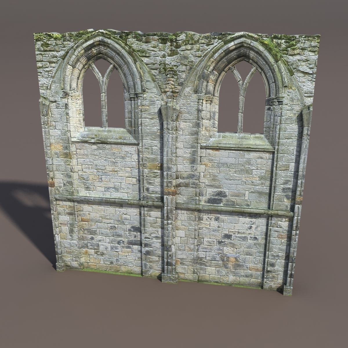Castle Ruin -Wall Low Poly 3d Model Low-poly 3D model_2