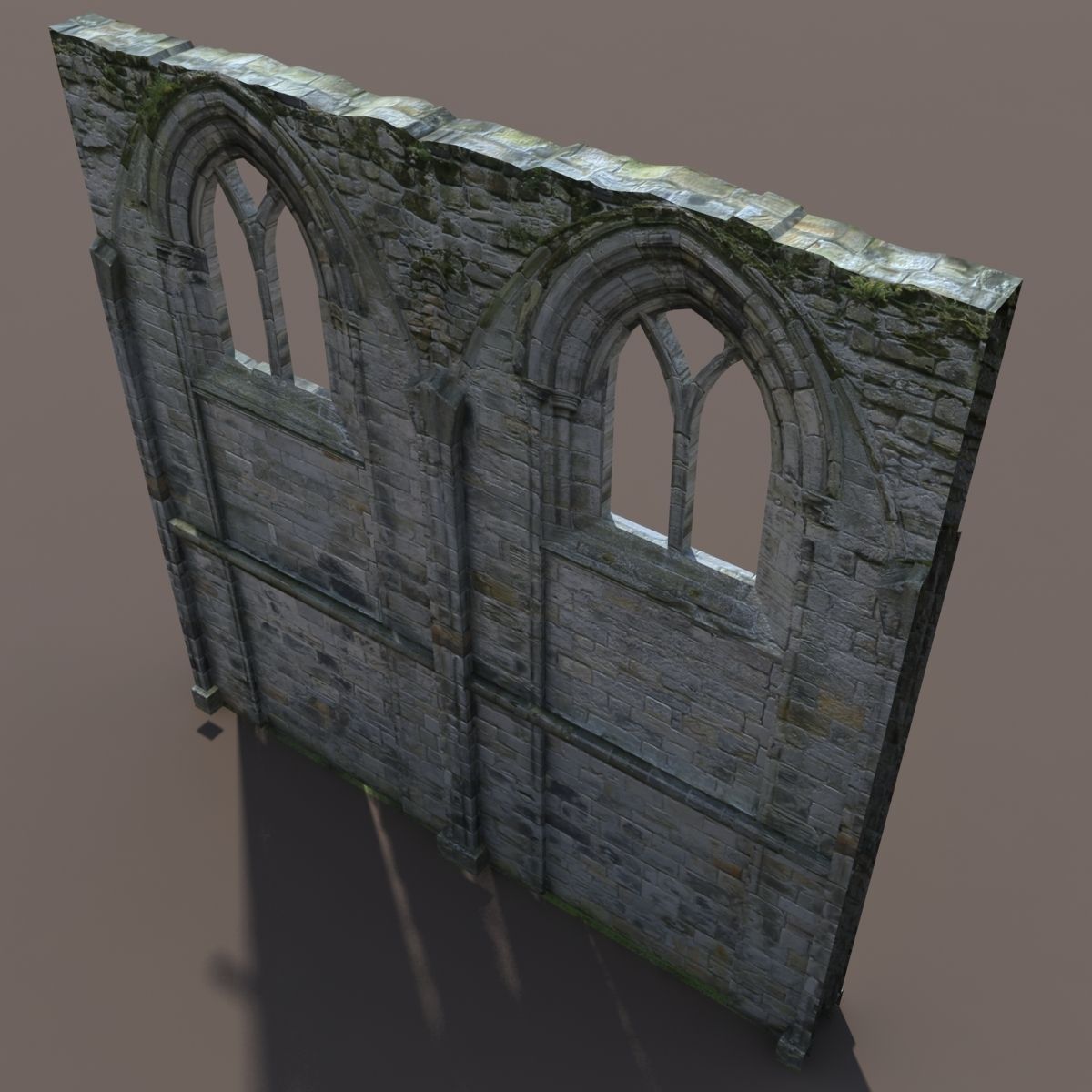 Castle Ruin -Wall Low Poly 3d Model Low-poly 3D model_6