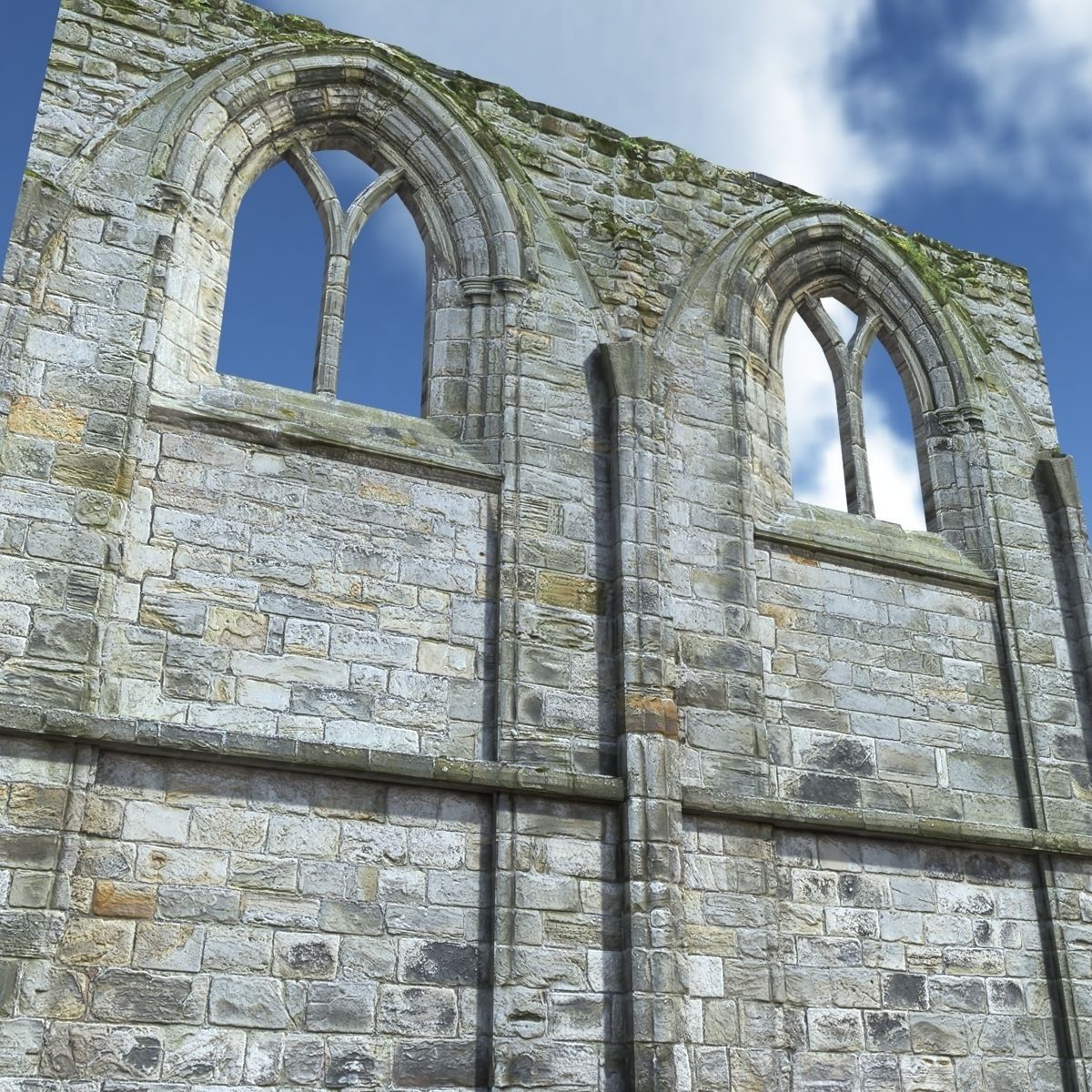 Castle Ruin -Wall Low Poly 3d Model Low-poly 3D model_7