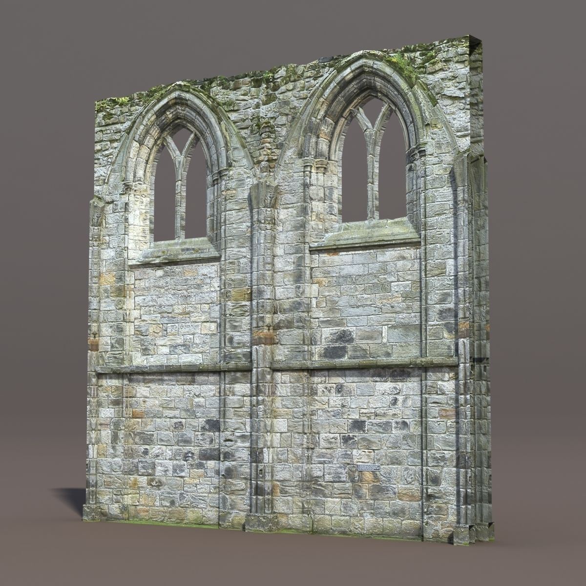 Castle Ruin -Wall Low Poly 3d Model Low-poly 3D model_4