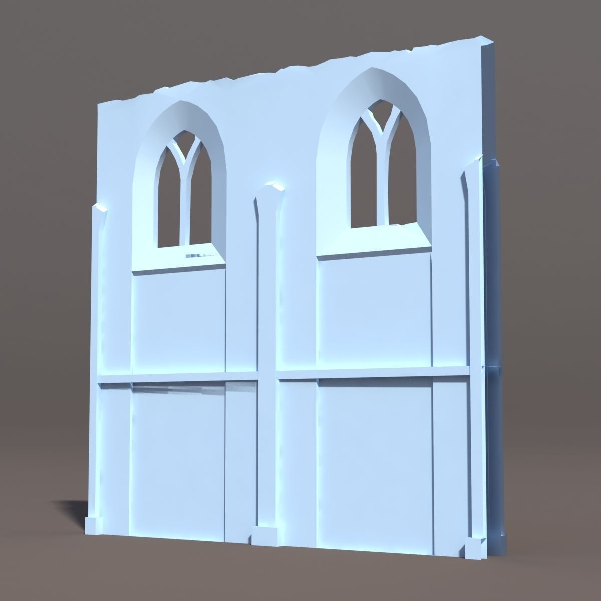 Castle Ruin -Wall Low Poly 3d Model Low-poly 3D model_9