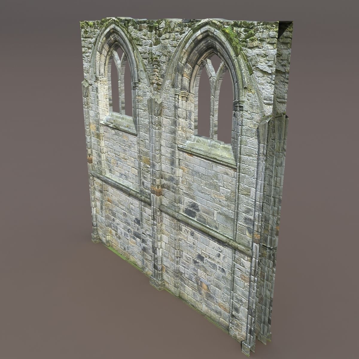 Castle Ruin -Wall Low Poly 3d Model Low-poly 3D model_1
