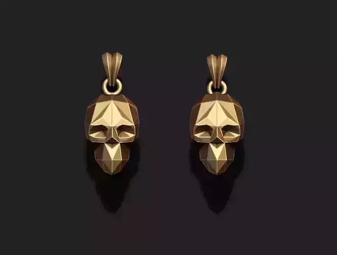Low poly skull pendant