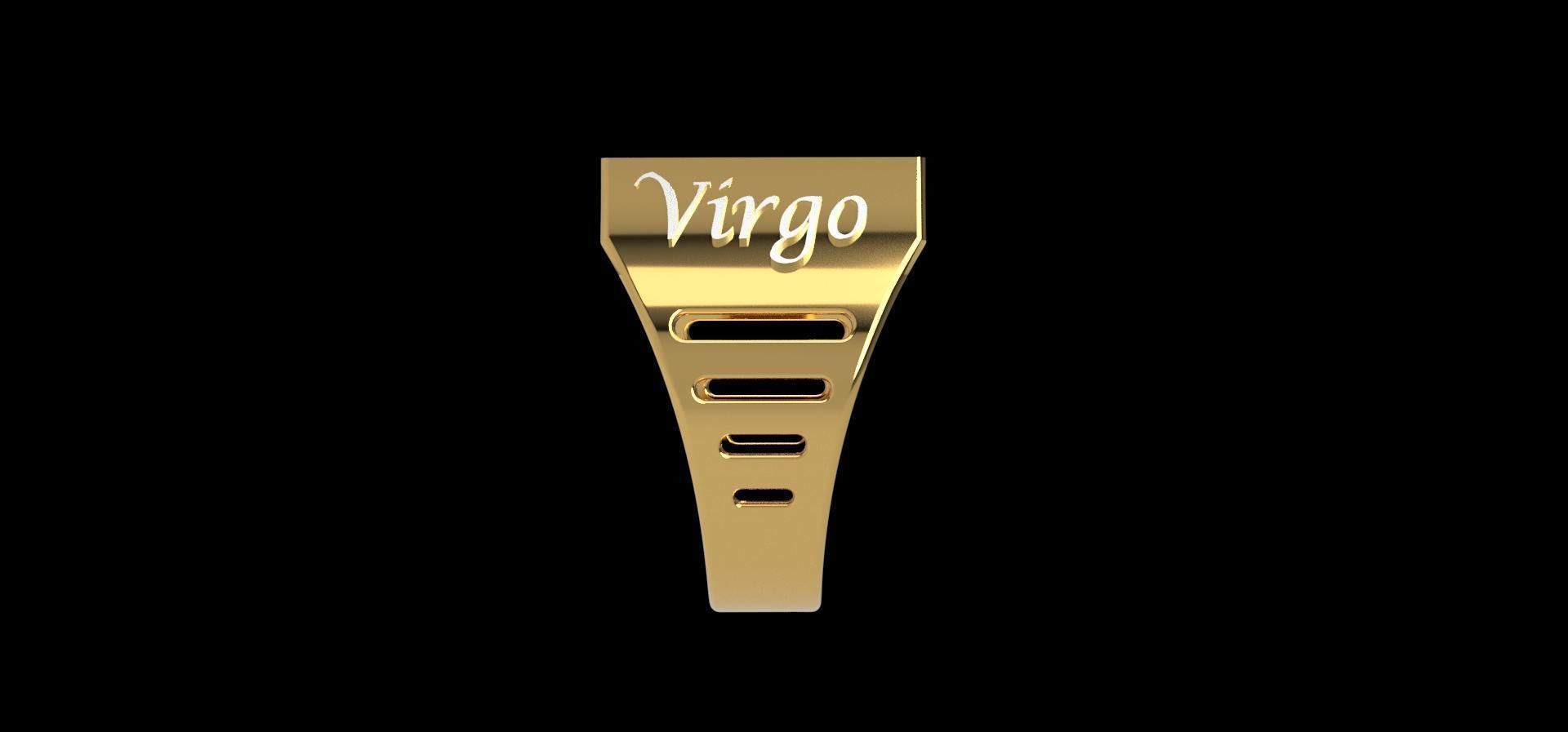 Zodiac VIRGO ring 3D print model_1