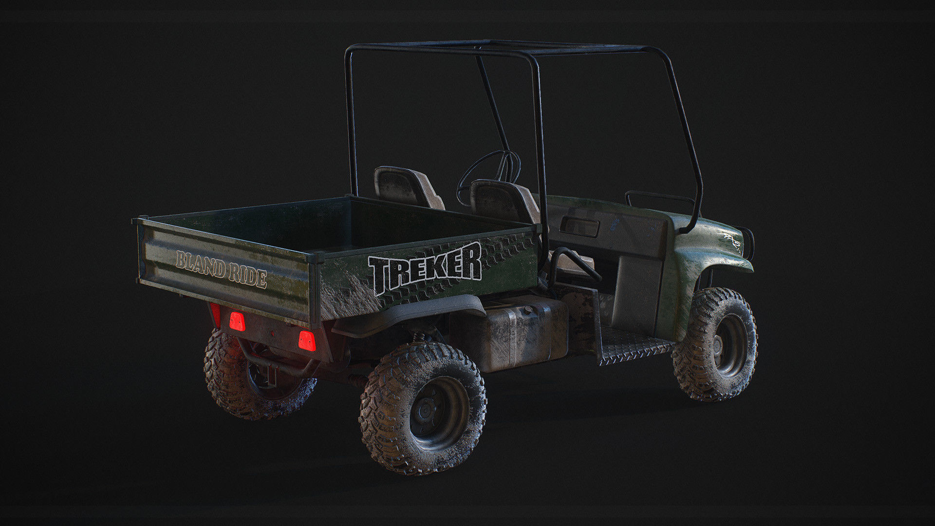 Detailed Game Ready Offroad Golf Cart Low-poly 3D model_1