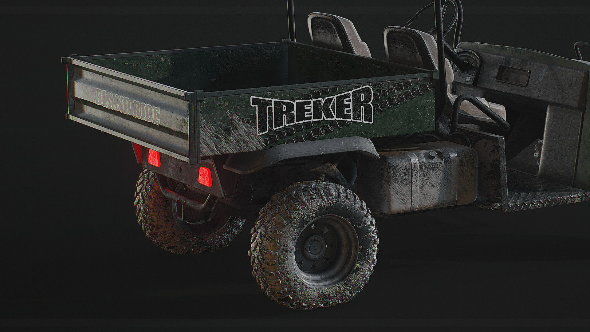Detailed Game Ready Offroad Golf Cart Low-poly 3D model_3