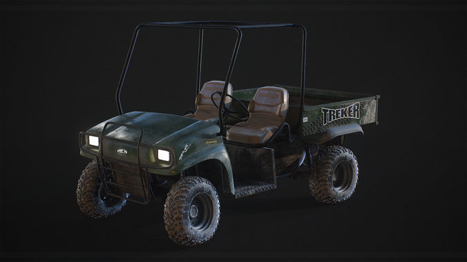 Detailed Game Ready Offroad Golf Cart  Low-poly 3D model