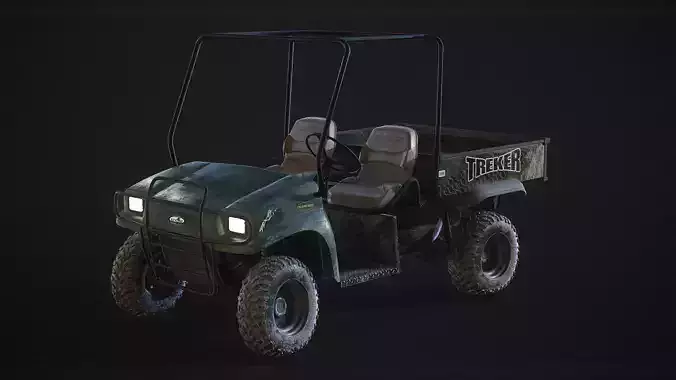 Detailed Game Ready Offroad Golf Cart  Low-poly 3D model