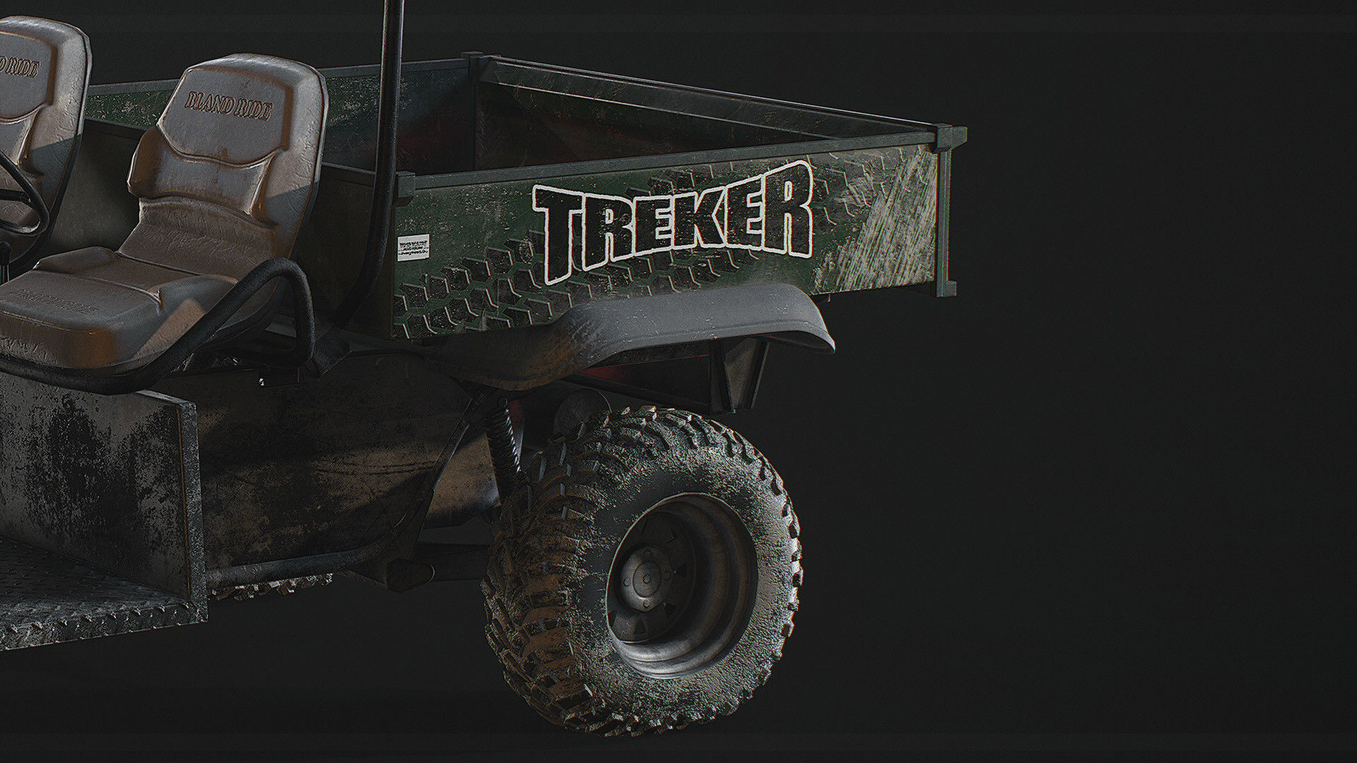 Detailed Game Ready Offroad Golf Cart Low-poly 3D model_2