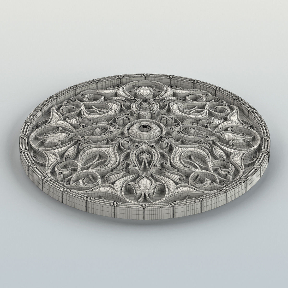 Round rosette 010 3D print model_5