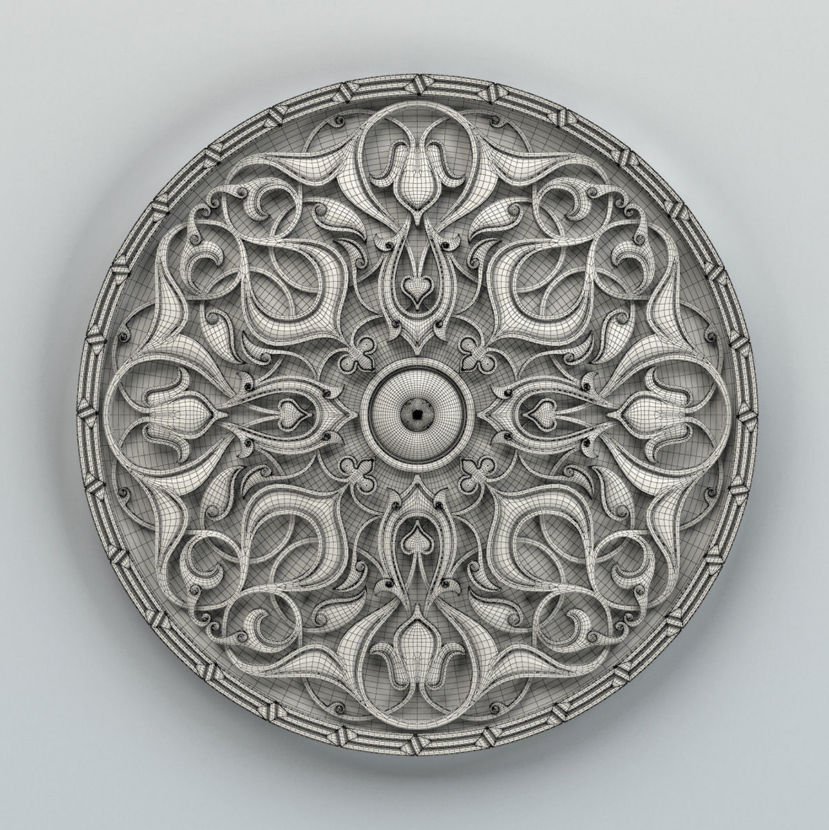 Round rosette 010 3D print model_4