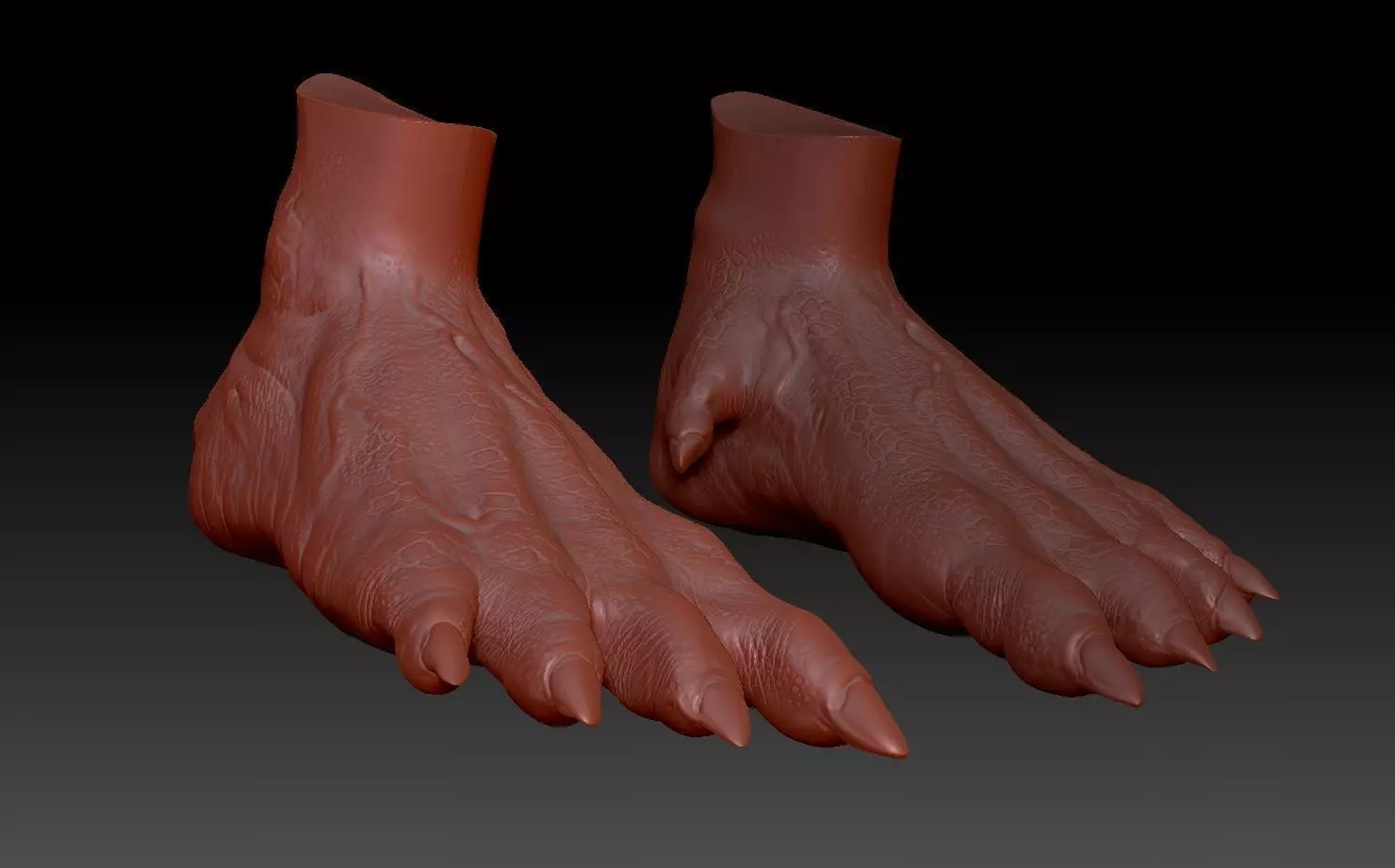 Predator inspired feet 3D print model_0
