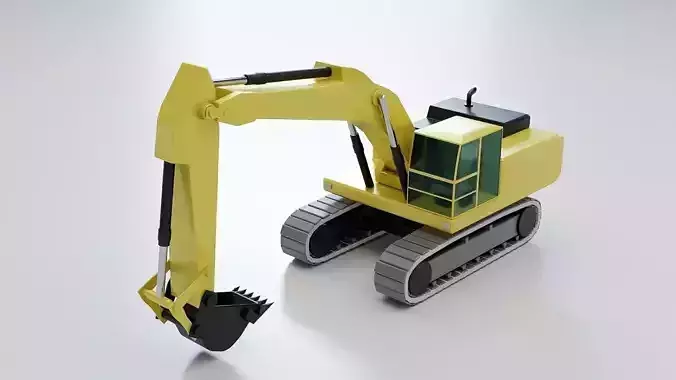 Hydraulic Excavator Lowpoly - Heavy Machinery Equipment