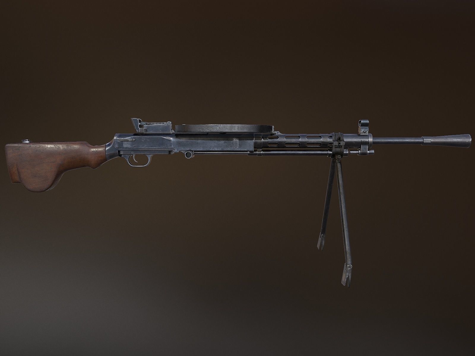 DP-28 Light Machine Gun Low-poly 3D model_2