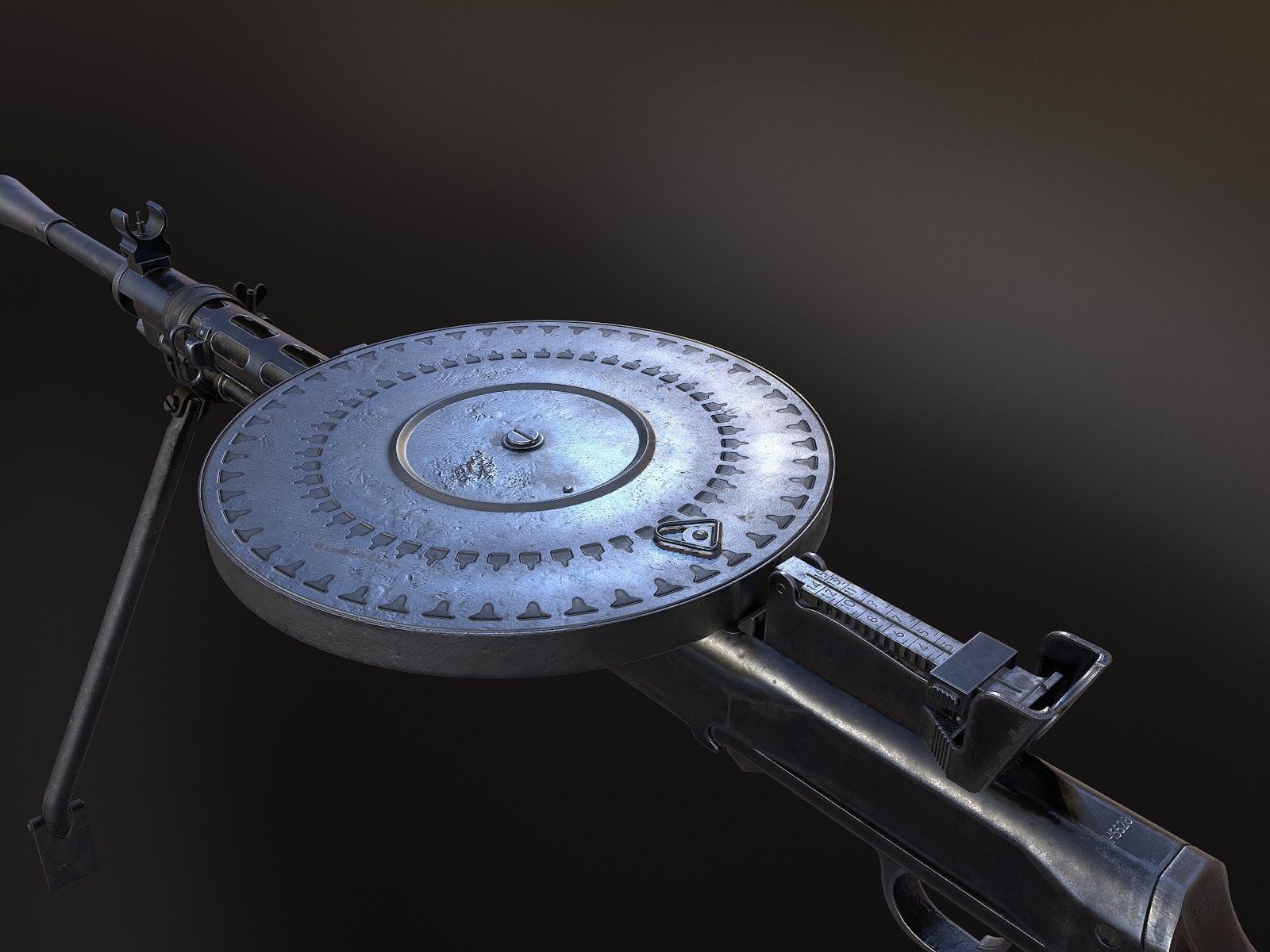 DP-28 Light Machine Gun Low-poly 3D model_12