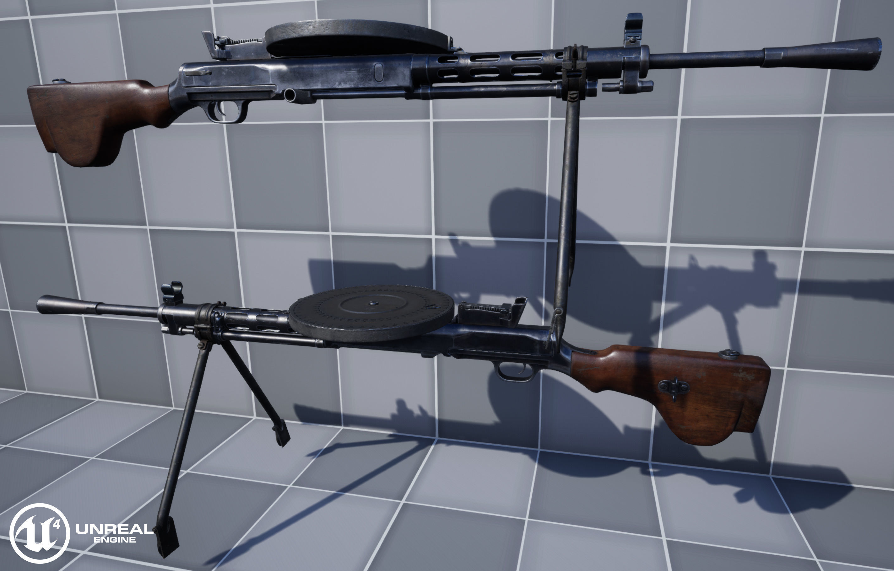 DP-28 Light Machine Gun Low-poly 3D model_19