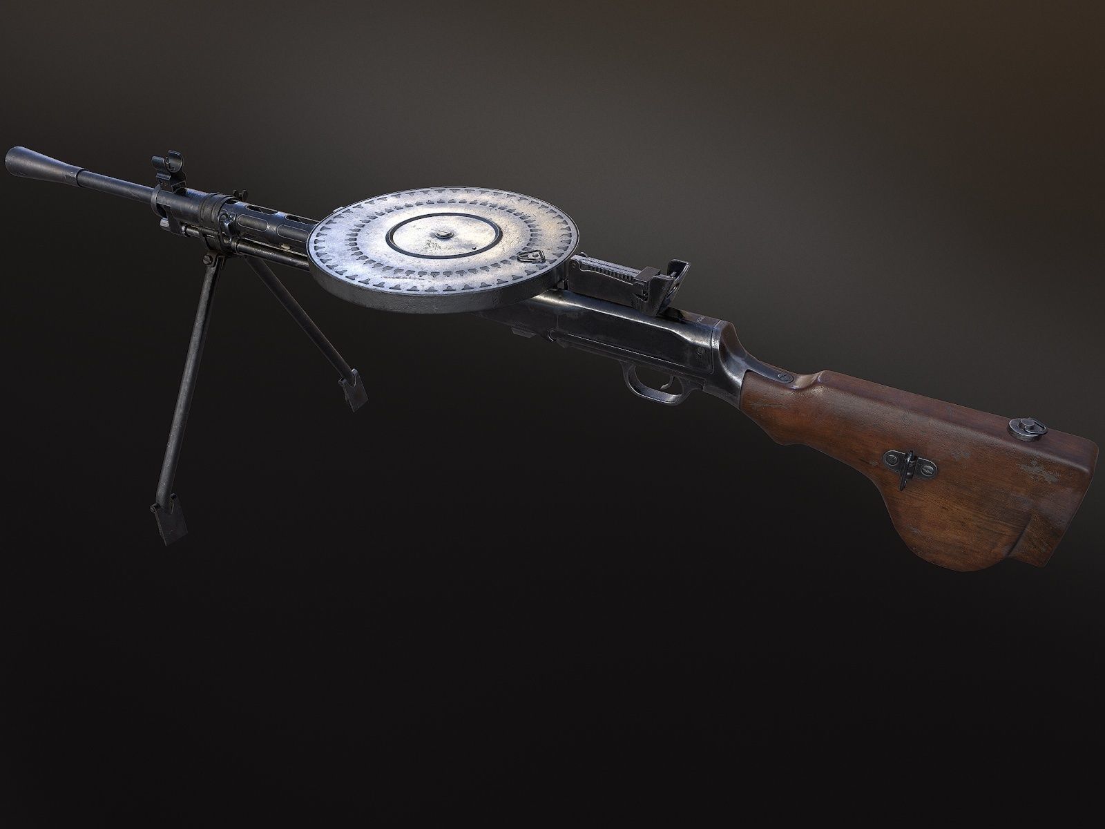 DP-28 Light Machine Gun Low-poly 3D model_3