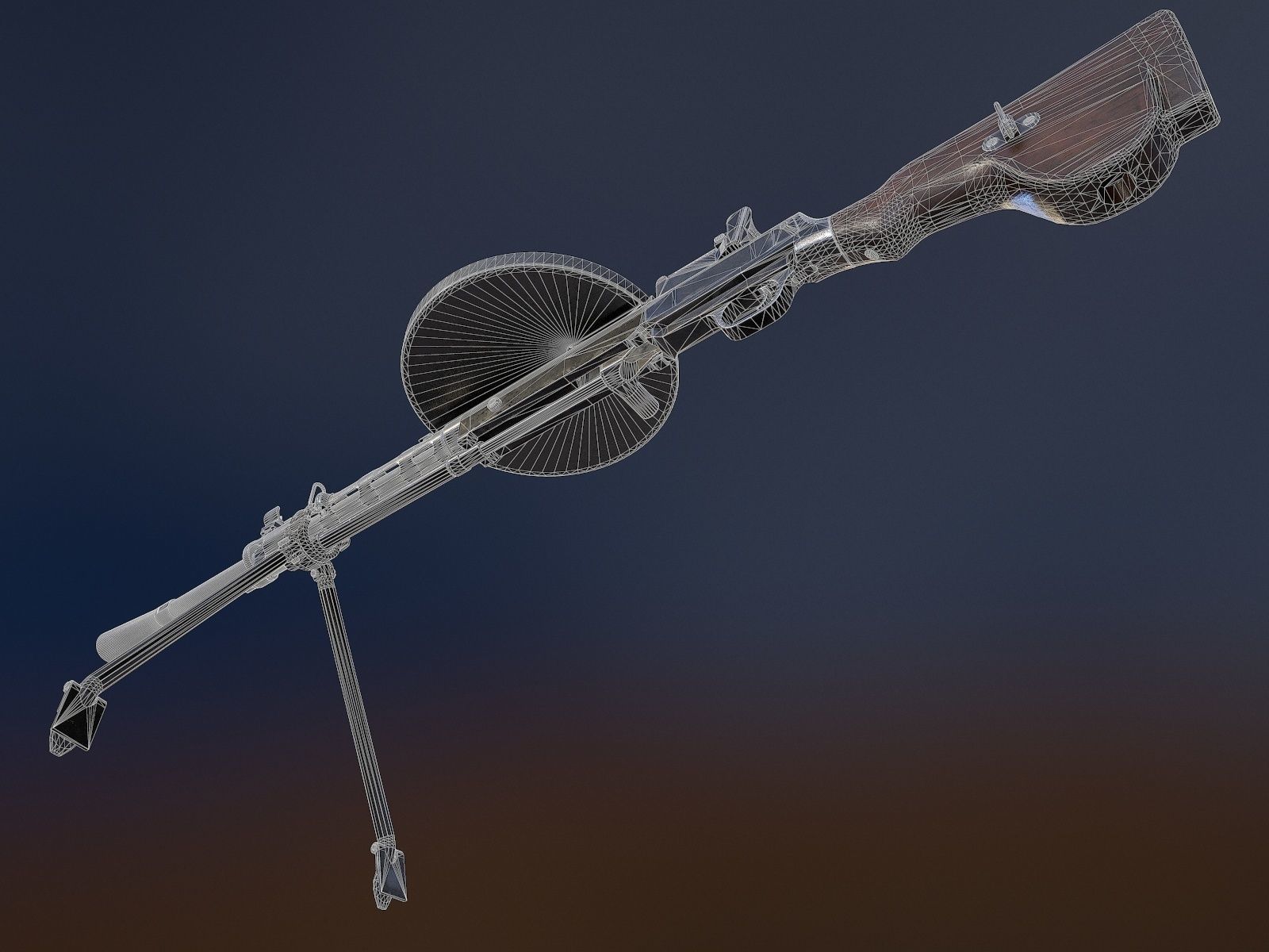 DP-28 Light Machine Gun Low-poly 3D model_17