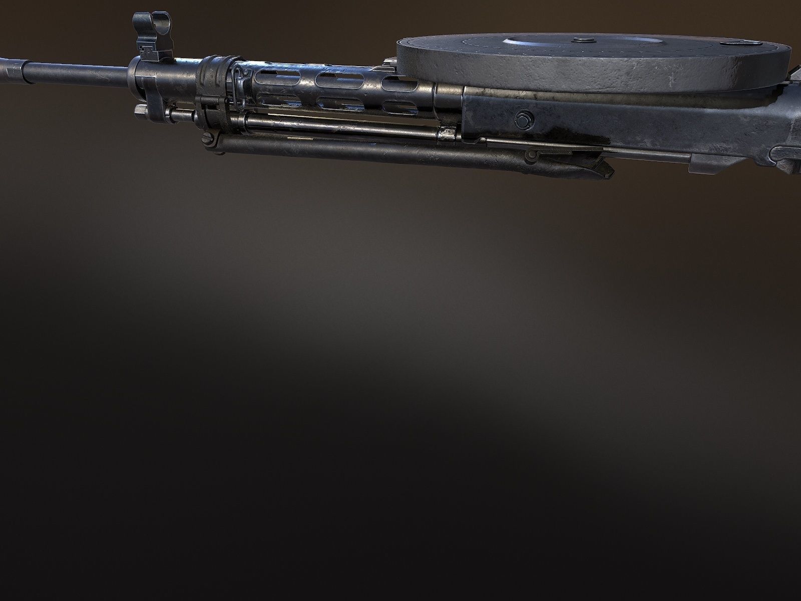 DP-28 Light Machine Gun Low-poly 3D model_8
