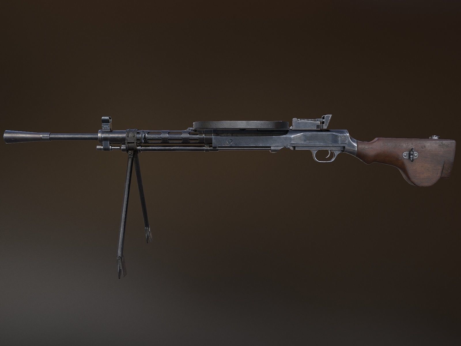 DP-28 Light Machine Gun Low-poly 3D model_1