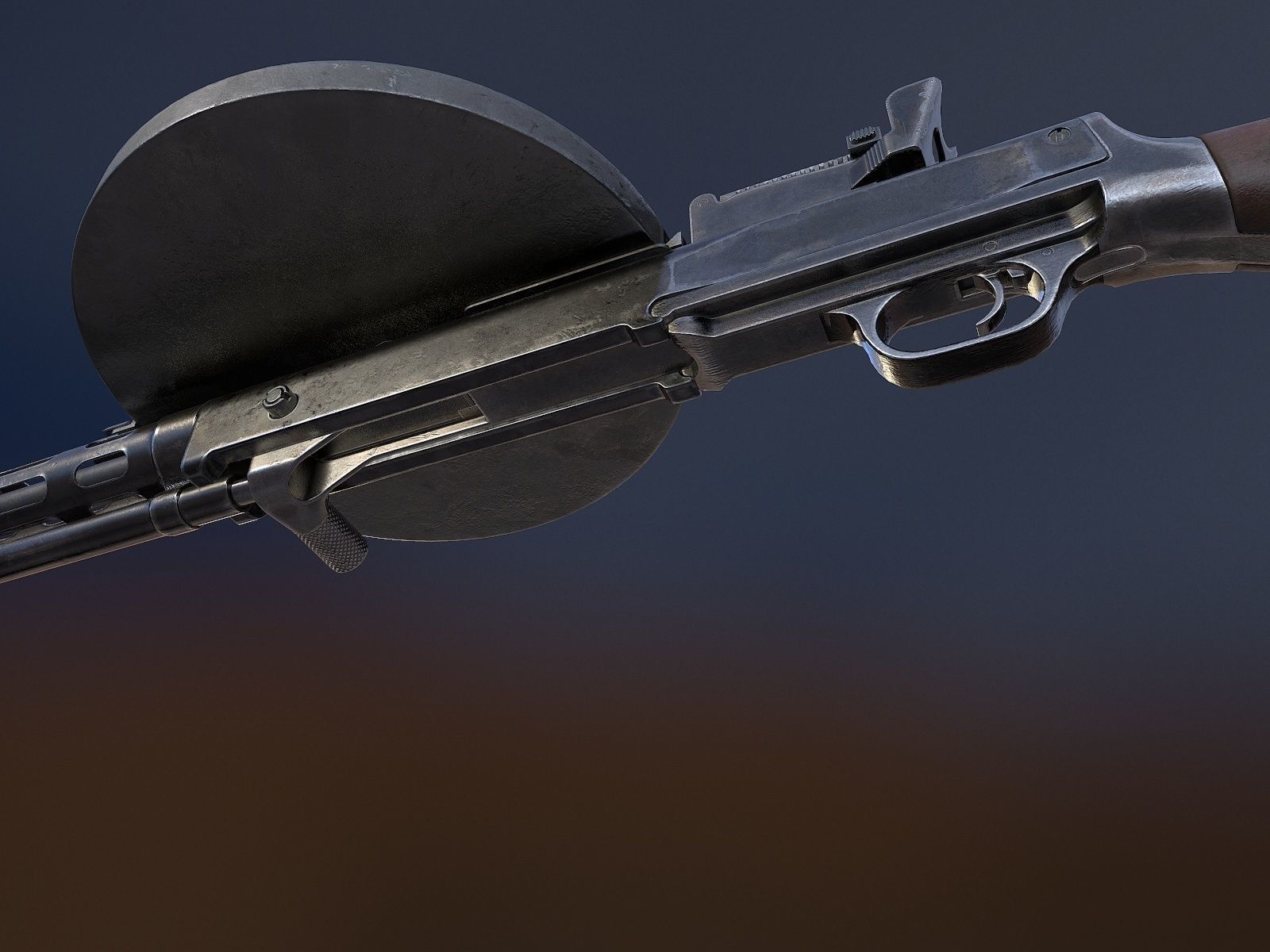 DP-28 Light Machine Gun Low-poly 3D model_10