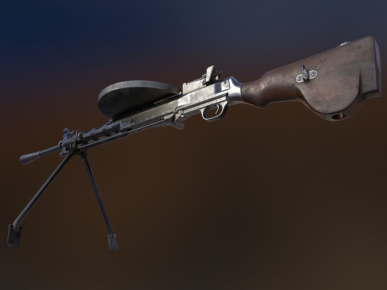 DP-28 Light Machine Gun Low-poly 3D model_6