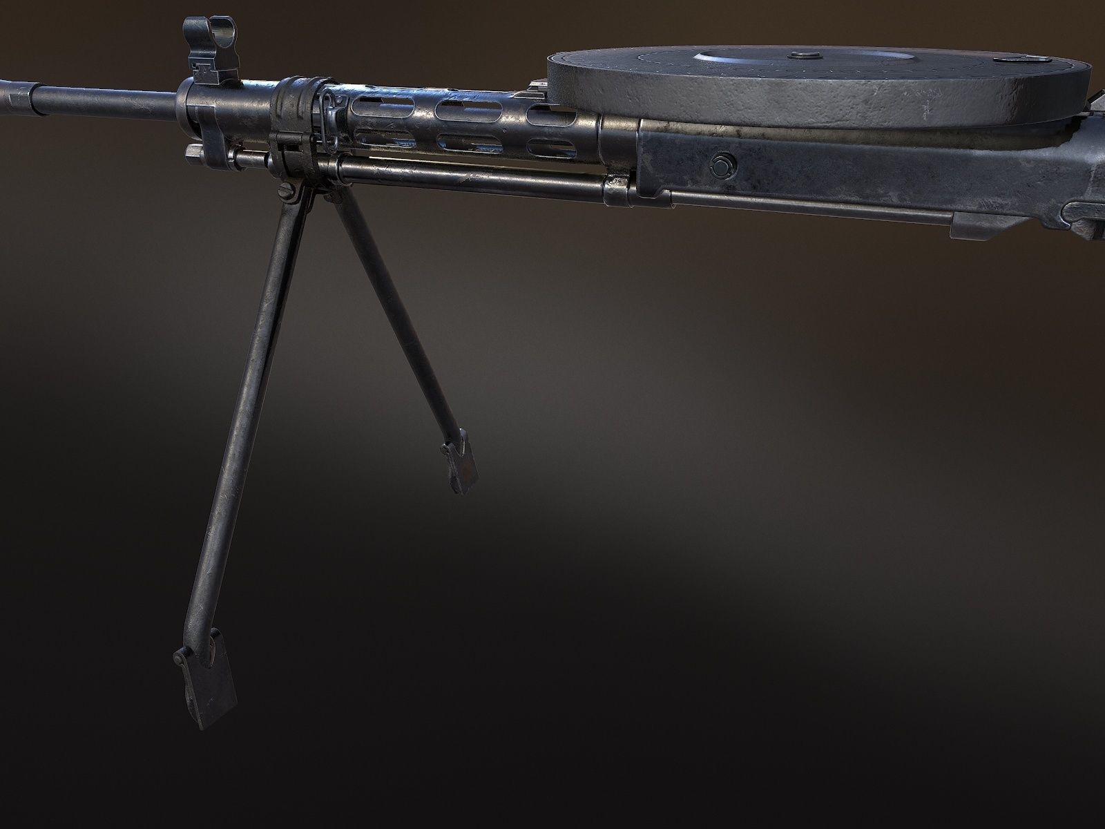 DP-28 Light Machine Gun Low-poly 3D model_7