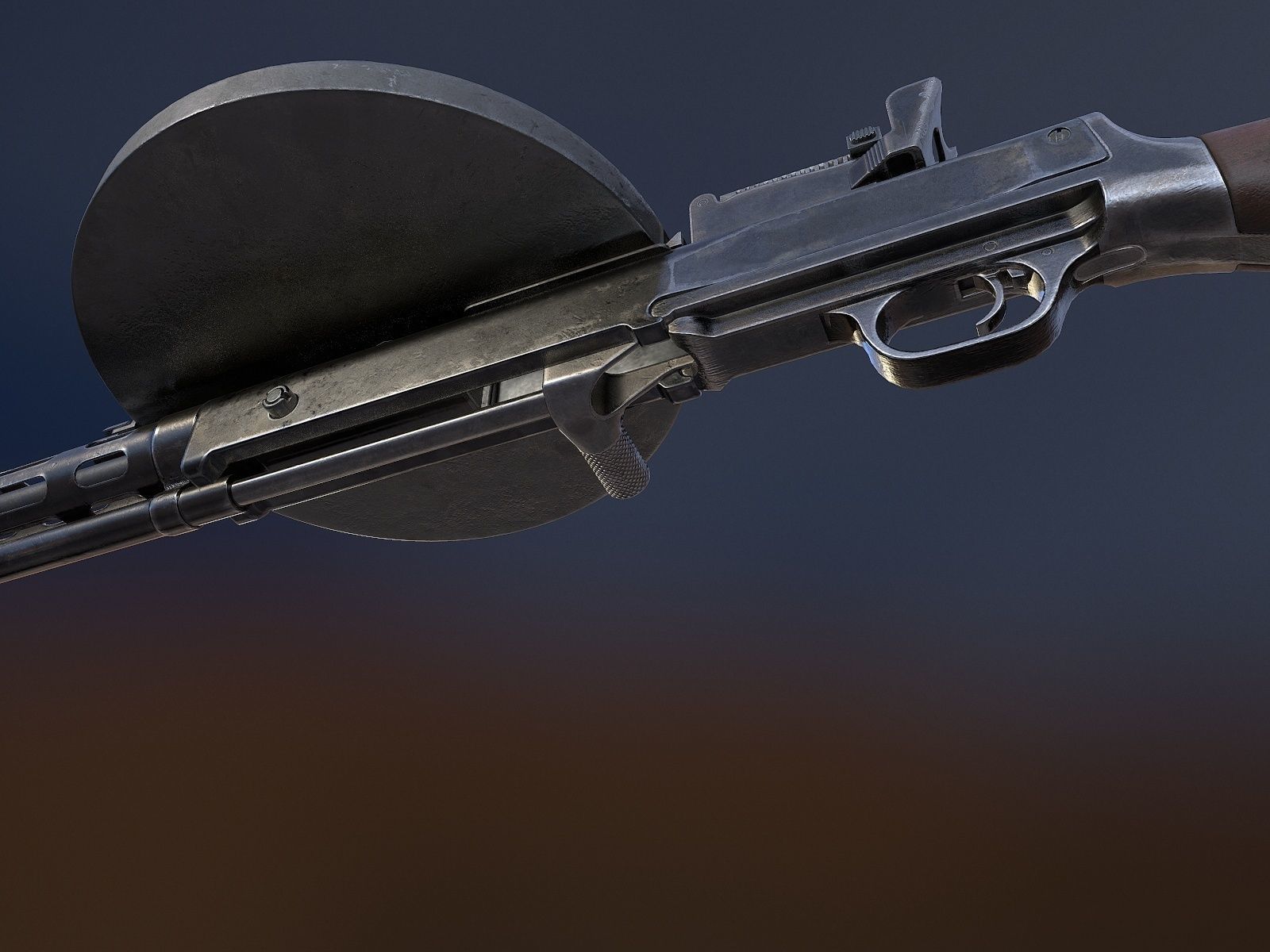 DP-28 Light Machine Gun Low-poly 3D model_9