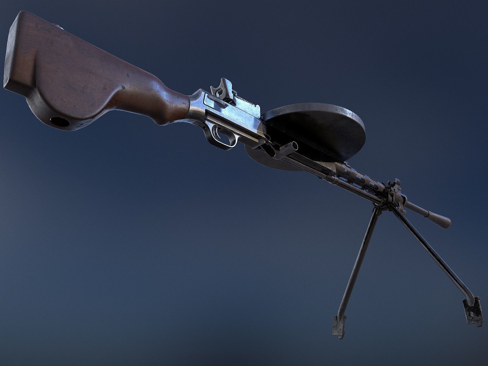 DP-28 Light Machine Gun Low-poly 3D model_5