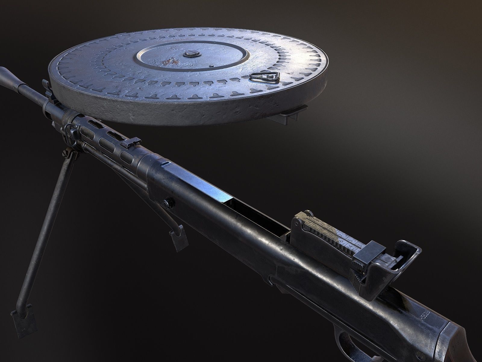 DP-28 Light Machine Gun Low-poly 3D model_13