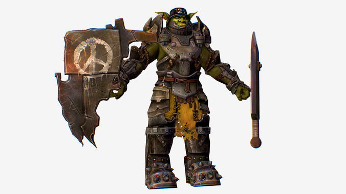 Game Character Armored Military Troll Orc Low-poly 3D model