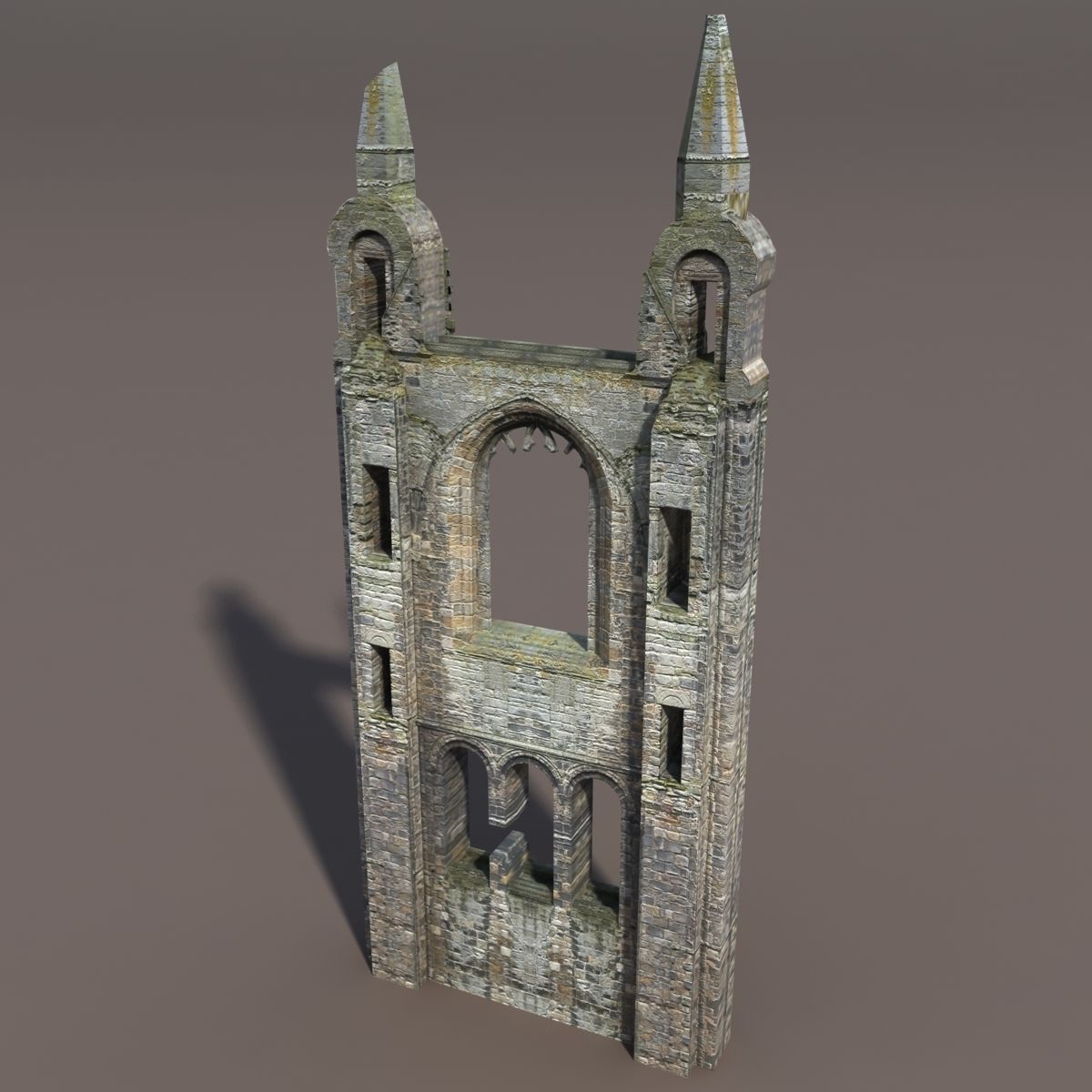Castle Ruin - Tower Low poly 3d Model Low-poly 3D model_6