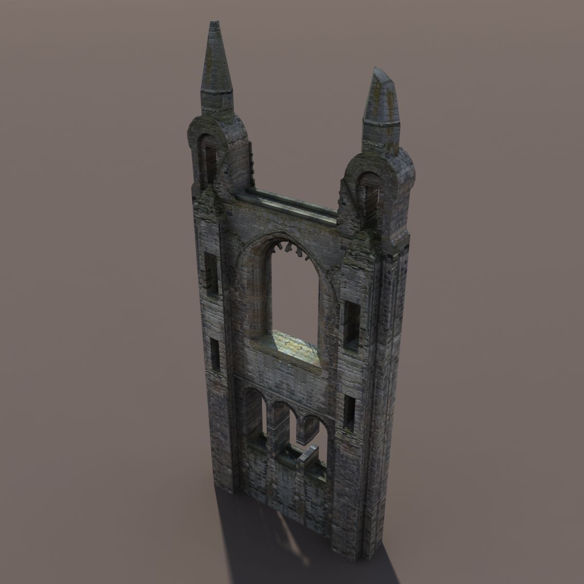 Castle Ruin - Tower Low poly 3d Model Low-poly 3D model_1
