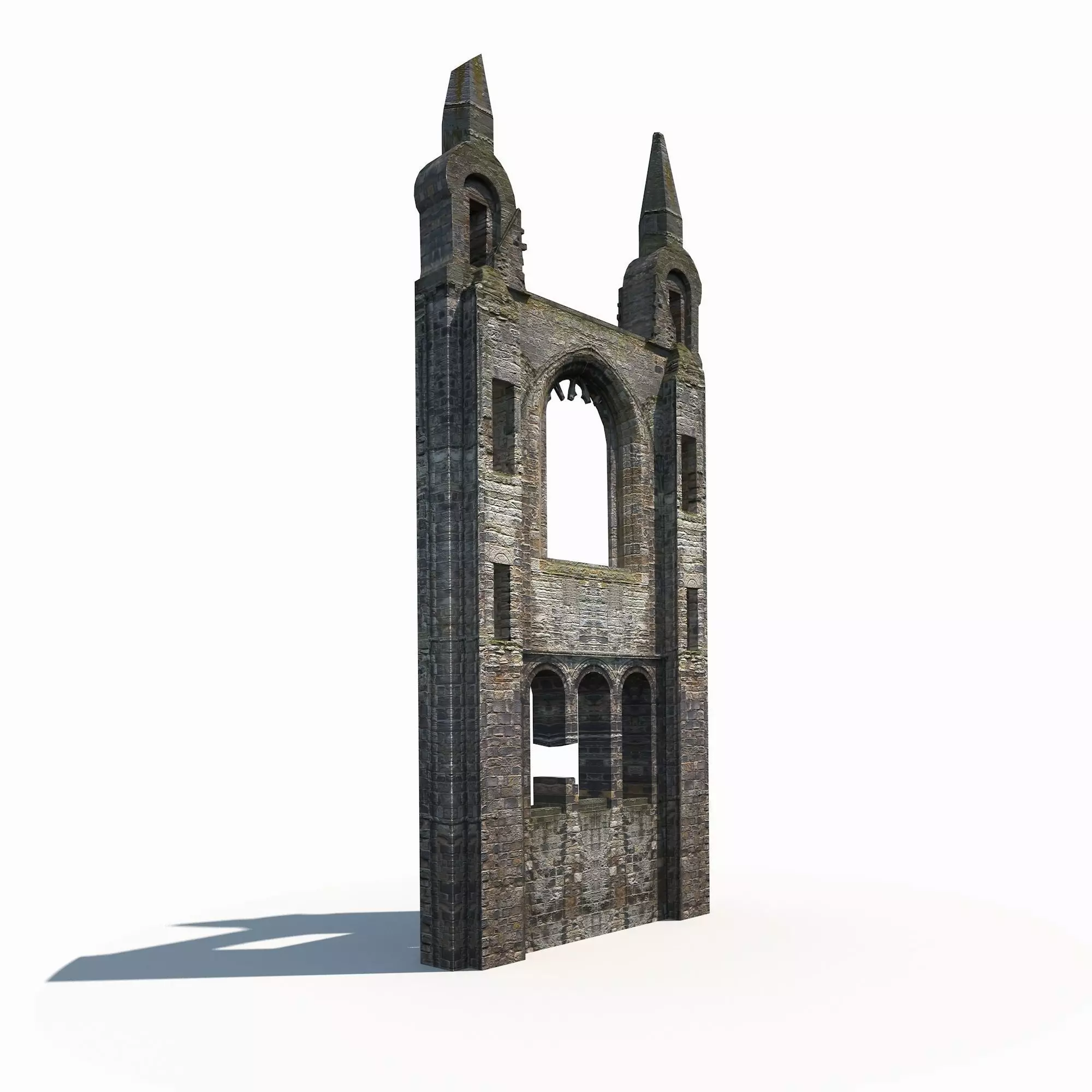 Castle Ruin - Tower Low poly 3d Model Low-poly 3D model_0
