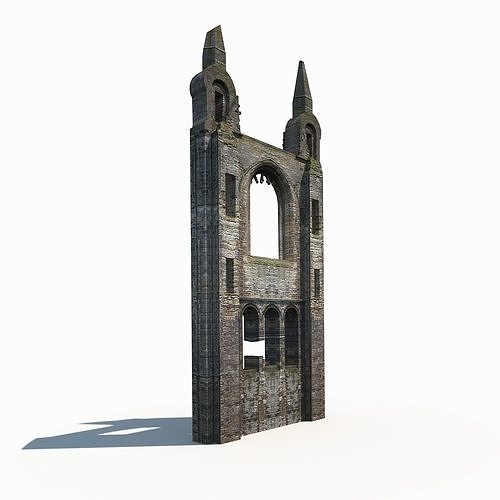 Castle Ruin - Tower Low poly 3d Model Low-poly 3D model